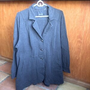 Charcoal Knit Casual Blazer by Nic+Zoe, 2X